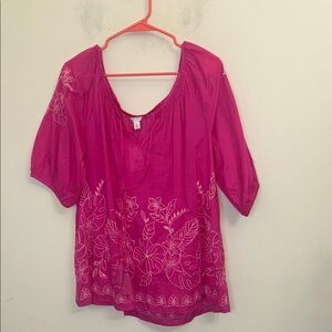 5.  NWT Cato Pink Floral Women's Top size XL